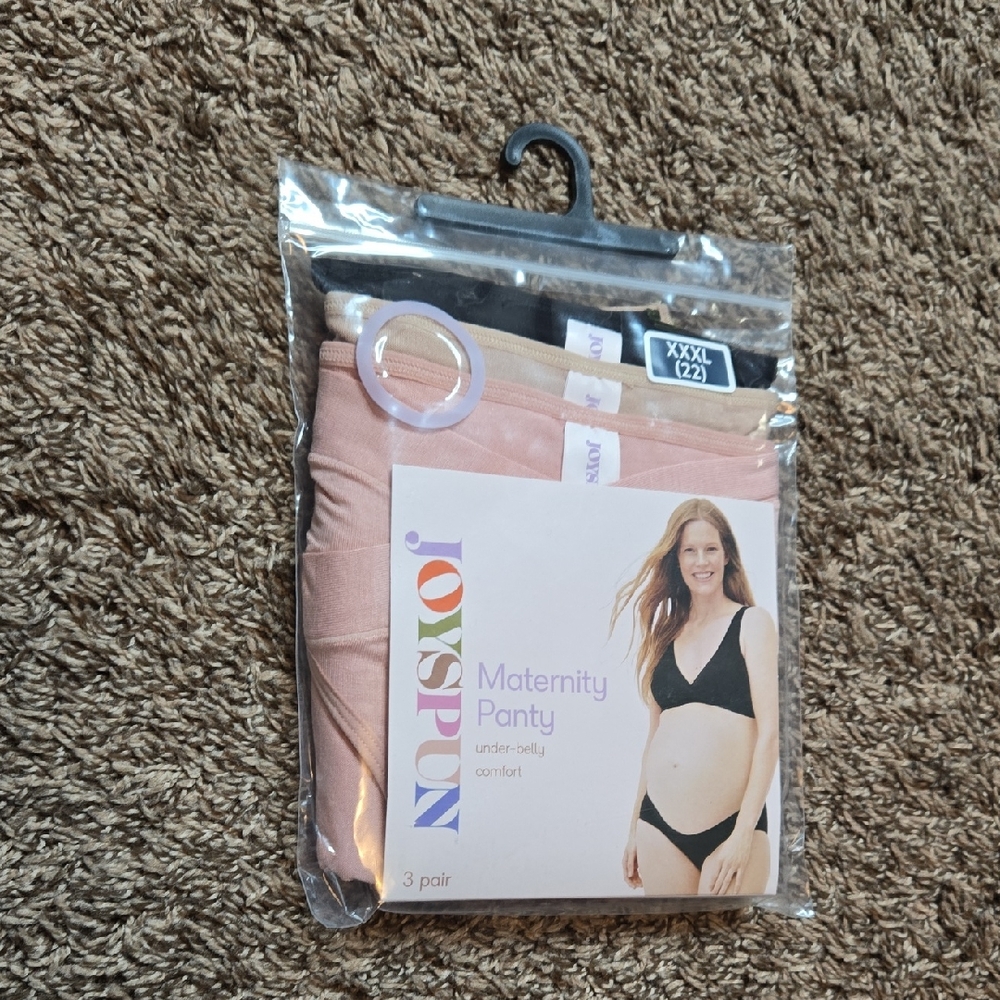 Joyspun Maternity XXXL 22 Plus Size Panty Panties Under Belly Comfort 3 Pairs
